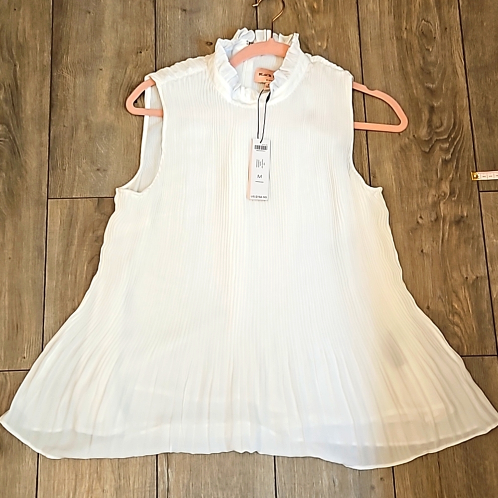 NWT Clico's Black Label pleated sleeveless dressy Top - Picture 1 of 8